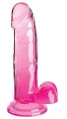 Pipedream Pipedream King Cock Clear 7" Cock with Balls pink dildo