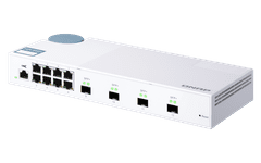 QNAP riadený switch QSW-M408S (12portov: 8x Gigabit port + 4x 10G SFP+ porty)