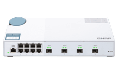 QNAP riadený switch QSW-M408S (12portov: 8x Gigabit port + 4x 10G SFP+ porty)