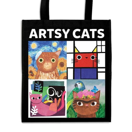 Mudpuppy Umelecké mačky znovupoužiteľná nákupná taška