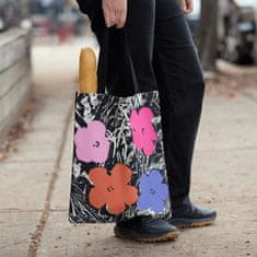 Galison Plátená taška Warholove kvety - ružová