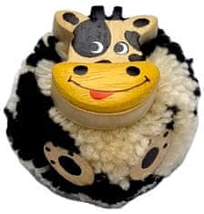 Dvěděti 2Kids Toys Drevená magnetka veľká pompon Krava