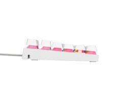 Genesis tichá herná klávesnica THOR 303/TKL/RGB/Outemu Peach Silent/Drôtová USB/US layout/Biela