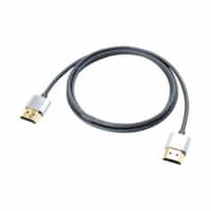 Lindy Kábel HDMI M/M 0.5m, Ultra High Speed+Eth, 4K@60Hz, HDMI 2.0, 18G, G pozl. kon., sivý, Slim, Cromo