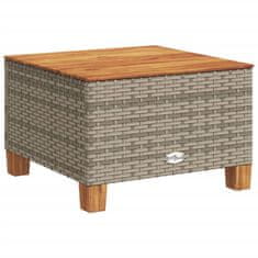 Vidaxl Záhradný stôl sivý 55x55x36 cm polyratan akáciové drevo