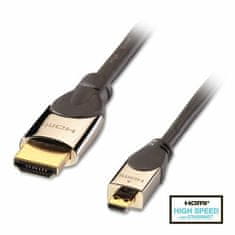 Lindy Kábel HDMI/HDMI micro M/M 2m, Ultra High Speed+Eth, 4K@60Hz, HDMI 2.0,G pozl. kon., sivý, Cromo