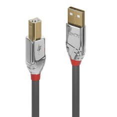 Lindy Kábel USB 2.0 A-B M/M 1m, High Speed, Cromo Line