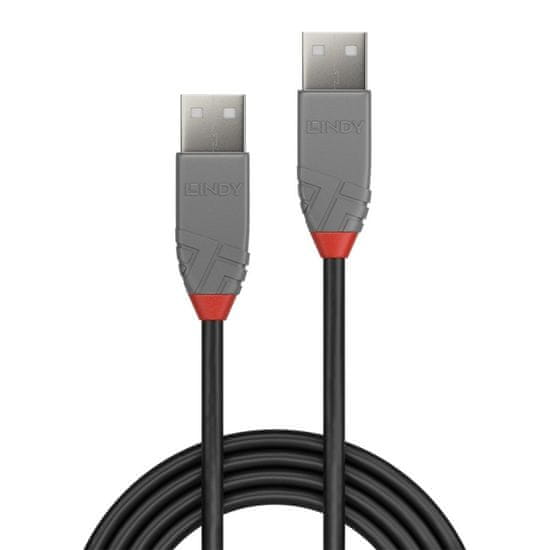 Lindy Kábel USB 2.0 A-A M/M 5m, High Speed, Anthra Line, čierny