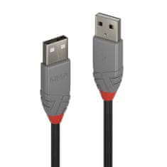 Lindy Kábel USB 2.0 A-A M/M 0.2m, High Speed, Anthra Line, čierny