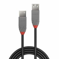 Lindy Kábel USB 2.0 A-A M/F 0.2m, High Speed, Anthra Line, čierny