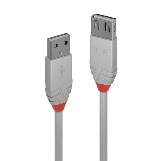 Lindy Kábel USB 2.0 A-A M/F 1m, High Speed, Anthra Line, sivý
