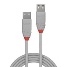 Lindy Kábel USB 2.0 A-A M/F 3m, High Speed, Anthra Line, sivý