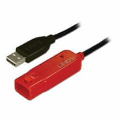 Lindy Kábel USB 2.0 A-A M/F 8m, High Speed, čierny PRO, AKTÍVNY s krytkou