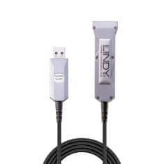 Lindy Kábel USB 3.0 A-A M/F 50m, Super Speed, čierny, aktívny, optický