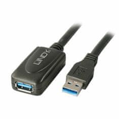Lindy Kábel USB 3.0 A-A M/F 5m, Super Speed, čierny, AKTÍVNY
