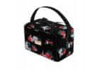 TopKing Cestovná taška Čierna s ružovými kvetmi - DexXer