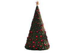 LAALU Zdobený umelý vianočný stromček so 74 ozdobami BASIC RED 500 cm stromček so stojanom a vianočnými ozdobami