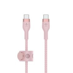 Belkin Kábel USB-C na USB-C BoostCharge Pro Flex, USB-C PD, Ružová, 1m