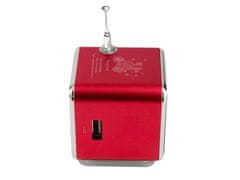 Verk  06211 Prenosné mini rádio Bluetooth 5.0, 3 W, červené