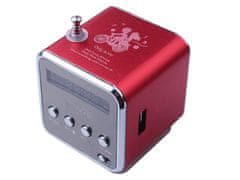 Verk  06211 Prenosné mini rádio Bluetooth 5.0, 3 W, červené