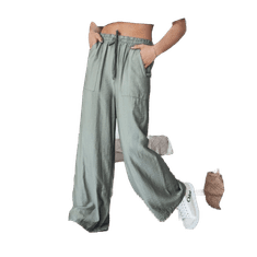 Dstreet Dámske nohavice so širokými nohavicami NAMAYAS khaki uy2103 Univerzálne