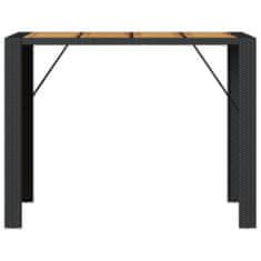 Vidaxl Záhradný stôl s akáciovou doskou čierny 145x80x110 cm polyratan