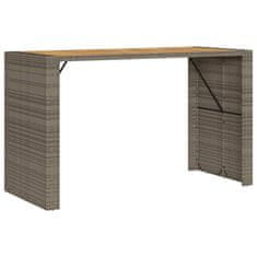 Vidaxl Záhradný stôl s akáciovou doskou sivý 185x80x110 cm, polyratan