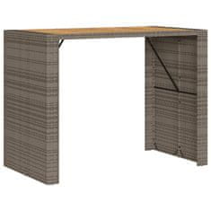 Vidaxl Záhradný stôl s akáciovou doskou sivý 145x80x110 cm polyratan