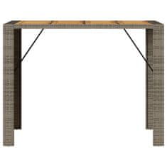 Vidaxl Záhradný stôl s akáciovou doskou sivý 145x80x110 cm polyratan