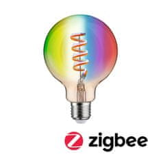 Paulmann PAULMANN Filament 230V Smart Home Zigbee 3.0 LED Globe G95 E27 6,3 W RGBW plus stmievateľné zlatá 29160