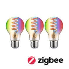 Paulmann PAULMANN Filament 230V Smart Home Zigbee 3.0 LED žiarovka E27 3x6,3W RGBW plus stmievateľné zlatá 29163
