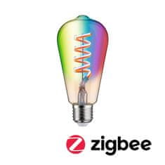 Paulmann PAULMANN Filament 230V Smart Home Zigbee 3.0 LED žiarovka ST64 E27 6,3W RGBW plus stmievateľné zlatá 29158