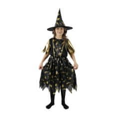Rappa Detský kostým čarodejnice čierno-zlatá (M) e-obal