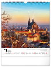 NOTIQUE Nástenný kalendár Brno 2025, 30 x 34 cm