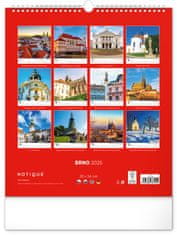 NOTIQUE Nástenný kalendár Brno 2025, 30 x 34 cm