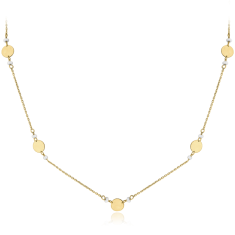 MINET Zlatý náhrdelník s prírodnými perlami Au 585/1000 1,70g
