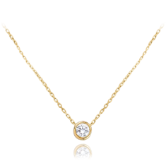 MINET Zlatý náhrdelník s bielym zirkónom Au 585/1000 1,75g
