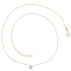 MINET Zlatý náhrdelník s bielym zirkónom Au 585/1000 1,75g