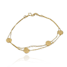 MINET Zlatý náramok s prírodnými perlami Au 585/1000 1,40g