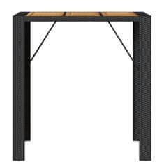 Vidaxl Záhradný stôl s akáciovou doskou čierny 105x80x110 cm polyratan