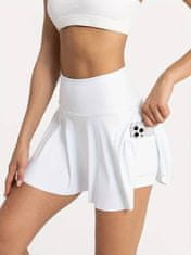 VIVVA® Dámska športová sukňa so zabudovanými šortkami a vreckom – biela, veľkosť S/M | SKORTIFY