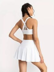 Dámska športová sukňa so zabudovanými šortkami a vreckom – biela, veľkosť S/M | SKORTIFY