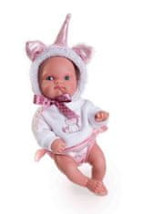 Antonio Juan 85105-1 Jednorožec biely realistická bábika bábätko s celovinylovým telom 21 cm