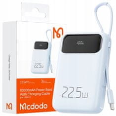 Mcdodo Mcdodo Powerbank 10000Mah S Displejom 3X Usb Usb-C 22,5W + Usb-C Kábel