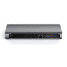 Satechi Thunderbolt 4 Dock 11 v 1 hostiteľský port, 3 Thunderbolt 4 downstream porty, 3 USB-A 3.2 porty, USB-A 2.0 port, čítačka SD kariet, GbE, audio jack kompatibilný s MacBook M2 a M1