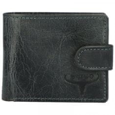 Buffalo Wild Módna pánska menšia kožená peňaženka Drupo, čierna