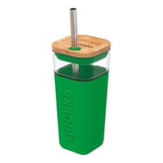 QUOKKA Liquid Cube pohár so slamkou 540 ml, green