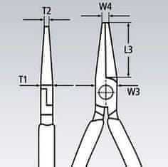 Zahnuté polkruhové kliešte 200 mm Knipex pre mechanikov - 3821200