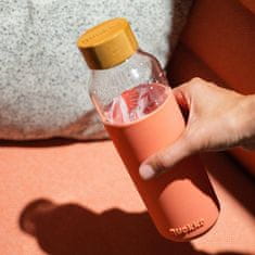 QUOKKA Flow sklenená fľaša 660 ml, pink botanical