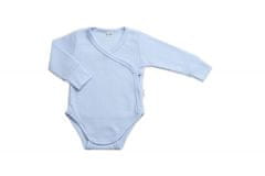 Baby Nellys Žebrovaná rostoucí souprava 4D, zavin. body, kalhoty, kabátek a čepička, modrá - 56-62 (0-3m)